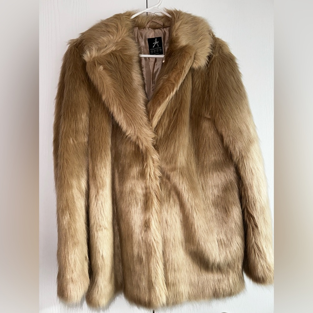 Elegant Faux Fur Jacket. Tan/Cream Color. Used once. No damage.